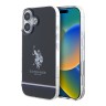 U.S. Polo для iPhone 16 чехол PC/TPU Double Horse logo Tricolor stripes Black