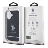 U.S. Polo для iPhone 16 чехол PC/TPU Double Horse logo Tricolor stripes Black