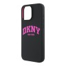 DKNY для iPhone 16 Pro Max чехол Liquid Silicone Arch Logo Hard Black/Pink (MagSafe)