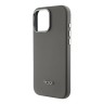 TUMI для iPhone 16 Pro Max чехол Genuine Full Wrap Smooth Leather тёмно-серый (MagSafe)