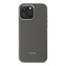 TUMI для iPhone 16 Pro Max чехол Genuine Full Wrap Smooth Leather тёмно-серый (MagSafe)