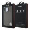 TUMI для iPhone 16 Pro Max чехол Genuine Full Wrap Smooth Leather тёмно-серый (MagSafe)