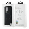 BMW для Galaxy S25 Ultra чехол Leather Half Textured with Ring Metal logo Hard Black (MagSafe)