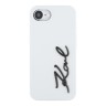 Karl Lagerfeld для iPhone 16e чехол Liquid silicone Signature Metal logo Hard White