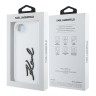 Karl Lagerfeld для iPhone 16e чехол Liquid silicone Signature Metal logo Hard White