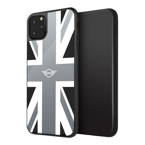 Чехол MINI Tempered glass Union Jack для iPhone 11 Pro Max, серебристый