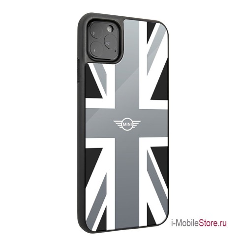 Чехол MINI Tempered glass Union Jack для iPhone 11 Pro Max, серебристый