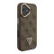 Guess для iPhone 16 чехол PU 4G Triangle metal logo and Camera Stand Hard Brown (MagSafe)