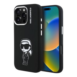 Karl Lagerfeld для iPhone 16 Pro Max чехол Liquid Silicone Sketch Karl Ikonik Black (MagSafe)