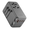Energea СЗУ TravelWorld adapter GaN 120, 3USB-C + 1USB-A, GaN PD120W Gunmetal