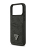 Guess для iPhone 17 Pro чехол PU 4G Double cardslot Triangle metal logo Hard Black