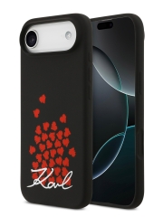Karl Lagerfeld для iPhone Air чехол Liquid Silicone Hearts Hard Black (MagSafe)