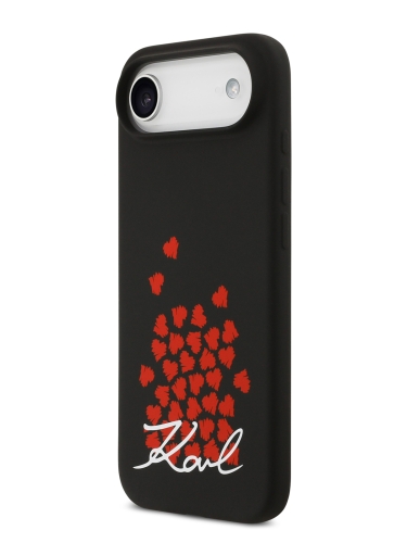 Karl Lagerfeld для iPhone Air чехол Liquid Silicone Hearts Hard Black (MagSafe)