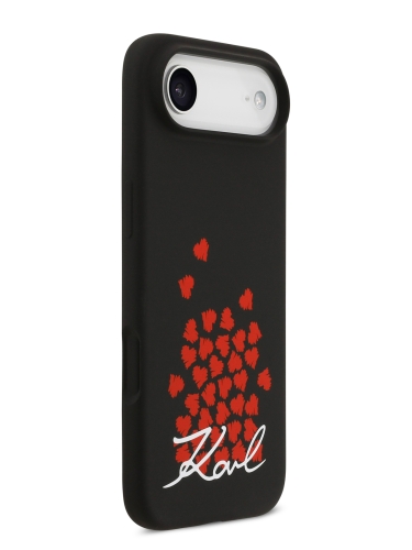 Karl Lagerfeld для iPhone Air чехол Liquid Silicone Hearts Hard Black (MagSafe)