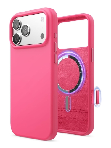 Elago для iPhone 17 Pro чехол Magnetic Silicone Ice Red (MagSafe)