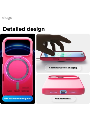 Elago для iPhone 17 Pro чехол Magnetic Silicone Ice Red (MagSafe)