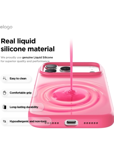Elago для iPhone 17 Pro чехол Magnetic Silicone Ice Red (MagSafe)