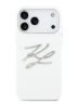 Karl Lagerfeld для iPhone 17 Pro чехол Liquid Silicone Initials Metal Logo & Camera Hard White