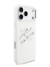Karl Lagerfeld для iPhone 17 Pro чехол Liquid Silicone Initials Metal Logo & Camera Hard White