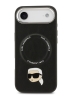 Karl Lagerfeld для iPhone Air чехол PU NFT Karl head Metal pin & Camera Hard Black (MagSafe)