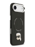 Karl Lagerfeld для iPhone Air чехол PU NFT Karl head Metal pin & Camera Hard Black (MagSafe)