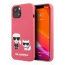 Чехол Lagerfeld Liquid silicone Karl & Choupette Hard для iPhone 13, фуксия