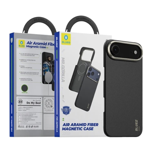 BlueO чехол для iPhone Air, 600D Air Aramid fiber (Kevlar) Black (MagSafe)