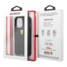 Чехол Ferrari PU Carbon Italia stripe with metal logo Hard для iPhone 13 Pro, черный