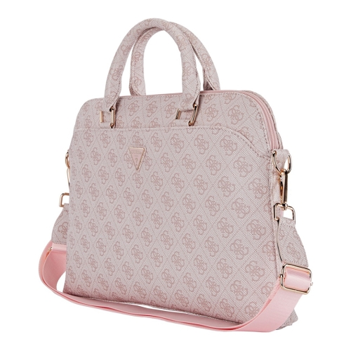 Guess для ноутбуков 15"/16" сумка 4G Bag with Zipper pocket Triangle metal logo Pink