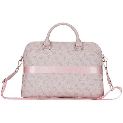 Guess для ноутбуков 15"/16" сумка 4G Bag with Zipper pocket Triangle metal logo Pink