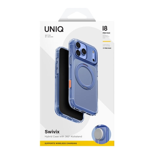 Uniq для iPhone 18 Pro Max/17 Pro Max чехол Swivix with 360-Rotating stand Polar Blue (Magsafe)