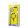 Чехол Baseus Frame Magnetic case +Tempered glass для iPhone 14 Plus, черная рамка (magsafe)