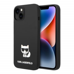 Чехол Lagerfeld Liquid silicone Choupette body Hard для iPhone 14 Plus, черный