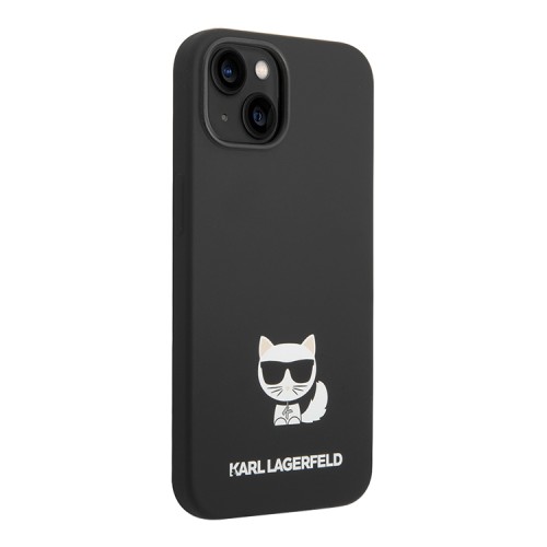 Чехол Lagerfeld Liquid silicone Choupette body Hard для iPhone 14 Plus, черный
