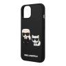 Чехол Lagerfeld 3D Rubber Karl and Choupette Hard для iPhone 13, черный