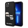 Чехол Lagerfeld 3D Rubber Karl and Choupette Hard для iPhone 13, черный