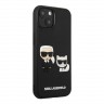 Чехол Lagerfeld 3D Rubber Karl and Choupette Hard для iPhone 13, черный