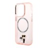 Чехол Lagerfeld NFT Karl & Choupette Hard Translucent для iPhone 14 Pro, розовый (MagSafe)