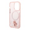 Чехол Lagerfeld NFT Karl & Choupette Hard Translucent для iPhone 14 Pro, розовый (MagSafe)