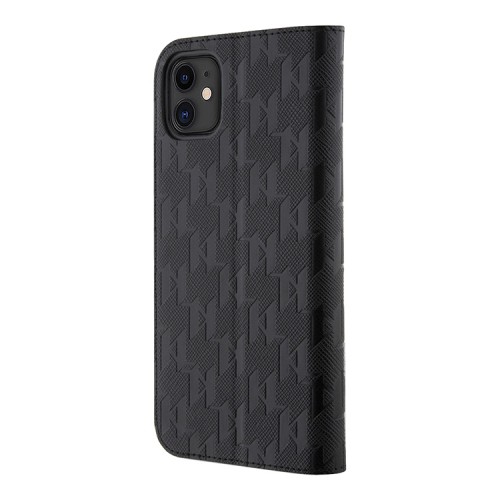 Чехол Lagerfeld PU Saffiano Monogram Booktype для iPhone 11/XR, черный