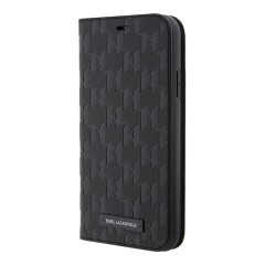 Чехол Lagerfeld PU Saffiano Monogram Booktype для iPhone 11/XR, черный