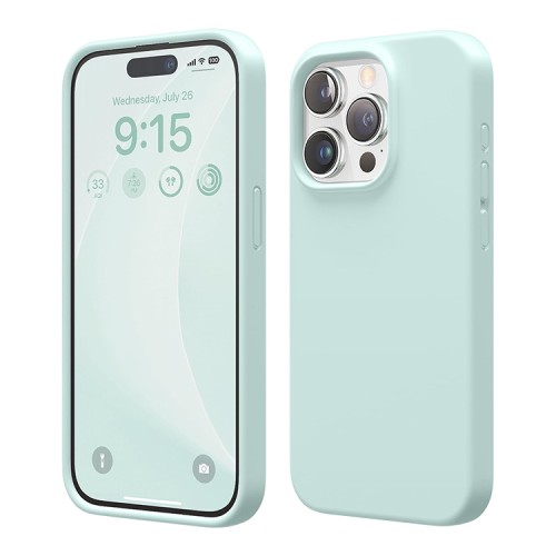 Elago для iPhone 15 Pro Max чехол Soft silicone (Liquid) Mint