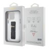 Guess для iPhone 15 Pro чехол GripStand PC/TPU 4G with Script metal logo Hard Clear/Black
