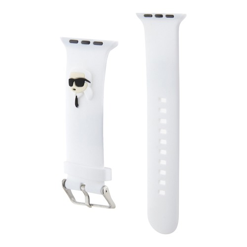 Karl Lagerfeld для Apple Watch 49-46-45-44 mm ремешок 3D Rubber NFT Karl head White