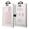Karl Lagerfeld для iPhone 15 Pro чехол PU Quilted Logo pattern Hard Pink