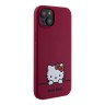 Hello Kitty для iPhone 15 чехол Liquid silicone Dreaming Kitty Hard Red