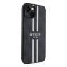 Guess для iPhone 15 чехол PU 4G Stripes Hard Black (MagSafe)