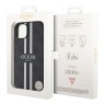 Guess для iPhone 15 чехол PU 4G Stripes Hard Black (MagSafe)