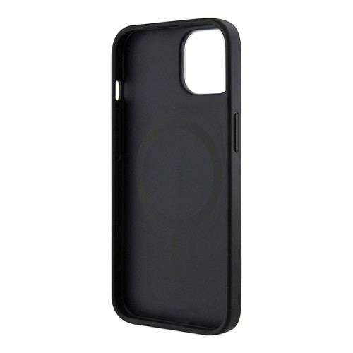Guess для iPhone 15 чехол PU 4G Stripes Hard Black (MagSafe)