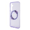 Guess для Galaxy S24 чехол PC/TPU Flowers Wreath Hard Purple (MagSafe)